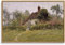 InSimSea Gerahmte Leinwand-Wandkunst, Vintage-Dekor, alte Hütten, Landschaft, große Leinwandkunst, rustikale Bauernhaus-Wanddekoration für Schlafzimmer, Wohnzimmer, Badezimmer, 40,6 x 61 cm
