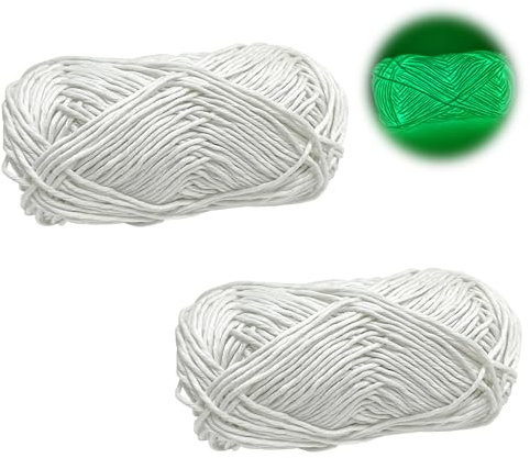2er-Pack leuchtendes Strick- und Häkelgarn, handgefertigte, selbstleuchtende Garnknäuel zum Selbermachen, perfekt zum Stricken von Schals, kleinen Spielzeugen, Accessoires und Kinderspielzeug.