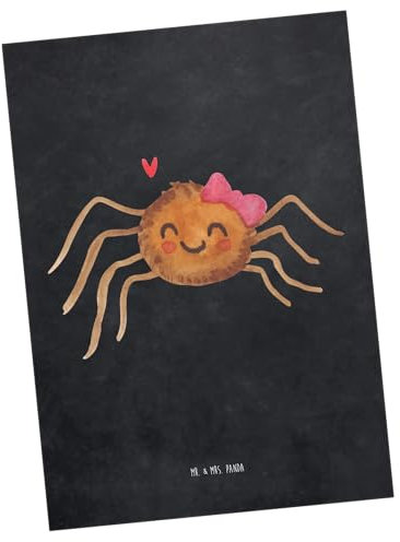 Mr. & Mrs. Panda Postkarte Spinne Agathe Freude - Geschenk, Viraler Hit, Geschenkkarte, Einladungskarten Geburtstag, Einladung Geburtstag, Viral,