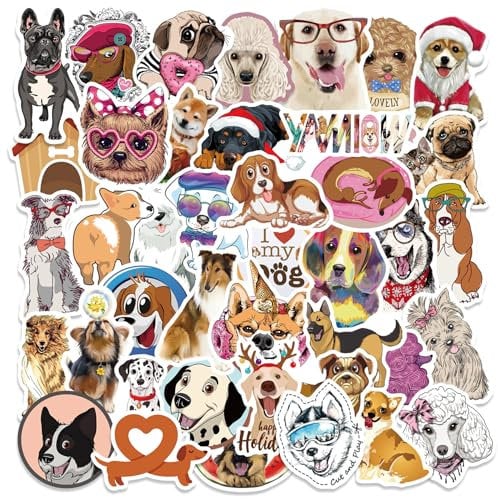 MAIGO Dog Stickers - 130pcs Funny Cartoon Animal Pack, Cute Dachshund, Wall Decals, Not Repeated Waterproof Vinyl for Scrapbooking, Suitcase, Laptop