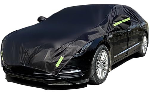 Konnfeir Halbgarage für Auto Windschutzscheibe Abdeckplane Winter Sommer Autoabdeckung wasserdicht Auto halbgarage Staubdicht Schneefest 210T Polyester mit dünner Baumwolle (Limousine)
