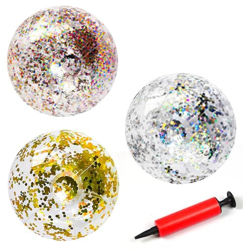 YANGUN 3 Pièces Ballon de Plage Gonflable, Ballon de Plage Coloré, Ballons de Plage Gonflables Portables, pour Les Vacances, la Piscine, Les Fêtes, Les Jeux de Plein Air