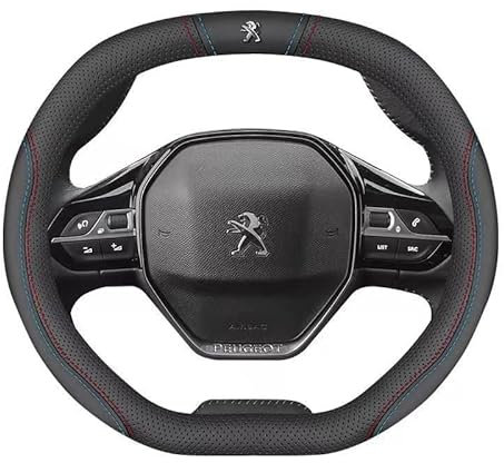 Auto Lenkradbezug, für Peugeot 208 2008 308 3008 508 5008 SW GT Schweißabsorbierend Verschleißfest Lenkradschutz Anti Rutsch Atmungsaktiv Lenkradhülle