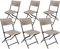 BRUBAKER 6er Set Gartenstuhl Toskana - Polyrattan Klappstuhl wetterfest und robust - Balkonstuhl klappbar - Campingstuhl für Garten Balkon Terrasse - Camping Stuhl - Grau Braun