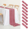 8 Stück Käsetuch Tischläufer Staubige Rose,90 x 300 cm Rustikaler Gaze Stoff Boho Seihtuch-Tischläufer lang Cheesecloth Tischläufer Hochzeit Tischdecke für Hochzeit, Party, Bankett Dekoration