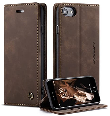 Cracedily for iPhone 6 / 6S Case, Wallet Case Flip Leather with Card Holder Magnetic Closure Shockproof Kickstand Protective Phone Cases Cover for iPhone 6 / 6S,Coffee