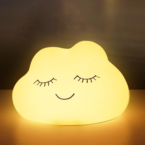 Veilleuse Enfant Nuage Lampe Veilleuse Bébé Tactile Lumiere d'allaitement Dimmable avec 7 Couleurs, Veilleuse LED Rechargeable pour Enfant Garcon Fille Lampe Chambre Anti-éblouissement Night Light