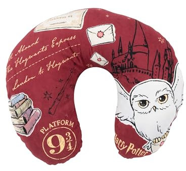 United Labels Harry Potter - Hedwig Eule Reise Nackenkissen bequemes Reisekissen Nackenhörnchen Auto Flugzeug Rot