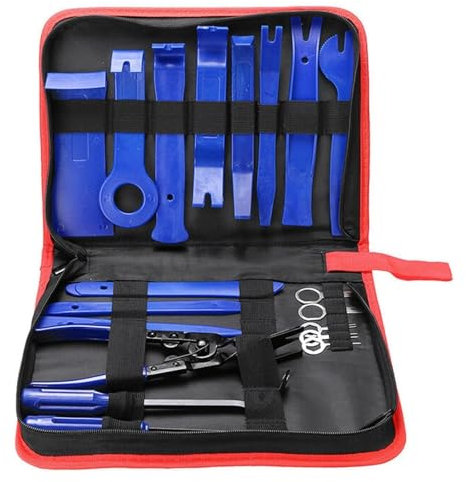 VNSMM werkzeugkasten 4 Stück Hartplastik Auto Autoradio Panel Innentür Clip Panel Trim Armaturenbrett Entfernung Werkzeugsatz(Blue)