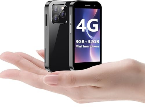 Mini teléfono inteligente 4G, pantalla HD de 3,0, cuatro núcleos, 3 + 32 GB, teléfono para niños desbloqueado de 2000 mAh, teléfono de bolsillo para estudiantes, teléfono inteligente pequeño Negro