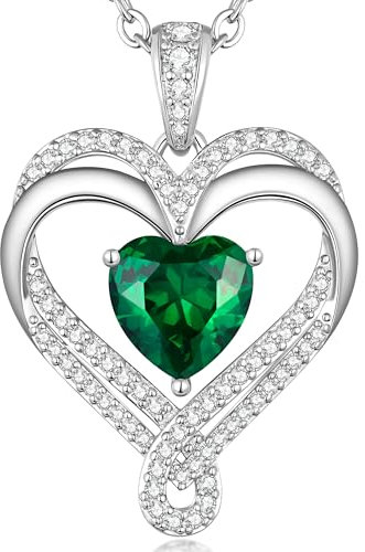 LOUISA SECRET Kette Damen Unendlichkeit Halskette Geburtsstein Infinity Halskette für Damen Valentinstag Weihnachten Muttertag Geburtstags Schmuck Geschenk für Frauen Mama Frau Freundin