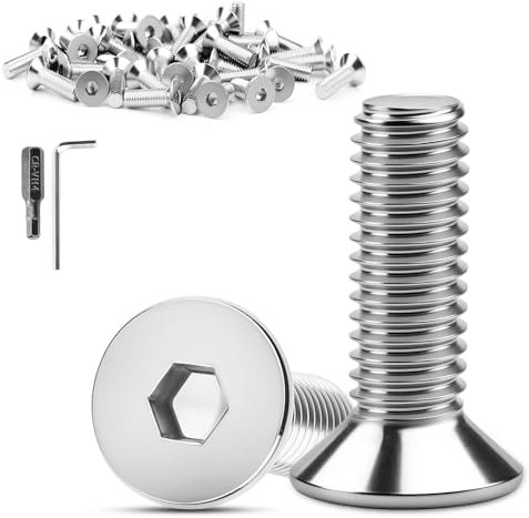 XRXYMQ 30 Pièces Vis Inox M6 x 20 mm Tête Fraisée DIN 7991 / ISO 10642 Acier Inoxydable 304 Vis Fraisée à 6 Pans Creux Clé Allen