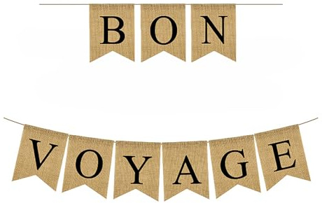 Bon Voyage Dekorationen Party Luftschlangen Bon Voyage Banner zum Abschied Party Dekorationen