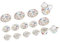 YUXITA 15Pieces Miniature Porcelain Teacup Set Flower Pattern Teapot Cup Plates Set Dollhouses Kitchen Accessories Set
