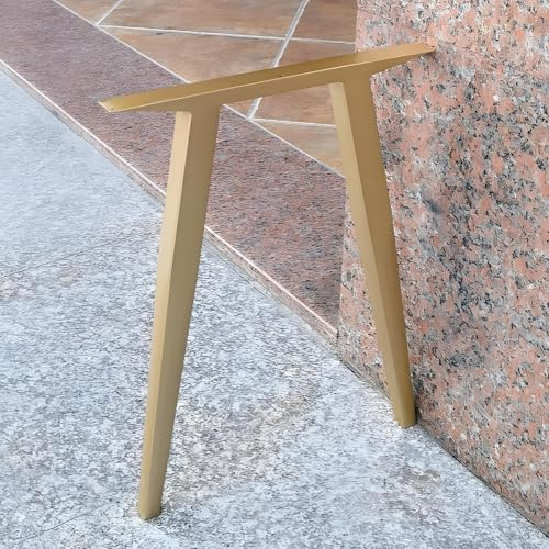 WATAOW Metalltischbeine 1 Stück｜72cm Höhe｜Konisches Vierkantrohr Möbelfüße｜Mit Rutschfesten Füßen｜für Esstisch/Bürotisch/Schreibtisch/Werkbank(Gold,70x72cm/28x28in)