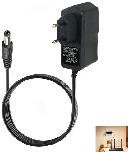 Adaptador de Corriente 12V 1A 12W, Fuente de Alimentador AC a DC 100-240V, Cable de 1.8m, Conector 5.5 x 2.5mm para Tiras LED, Routers, CCTV, TV Box, Proyectos Electrónicos Diversos Dispositivos