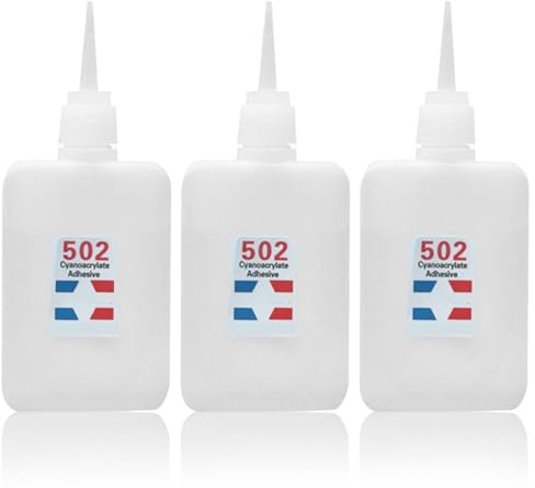 Schnell trocknender, starker 502-Kleber, 3er-Pack, 50 g, Mehrzweckkleber für Kunsthandwerk aus Kunststoff, Holz, Metall, Keramik und Leder