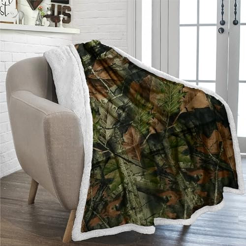 trailcrest Soft Touch wendbar Camo Überwurf Decke, camouflage, 50 x 60