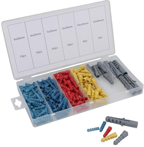 220pc chevilles matières 20-60mm Kyuubi mur bouchon coloré en cas d'ancrage Poly