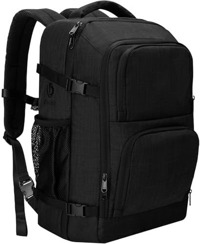 Dinictis 40L Travel Laptop Backpack for Men Women, Fit 17 Inch Notebook, Carry on Flight Approved Suitcase Backpack, Water Resistant Travel Backpack, Weekender Overnight Daypack- Black