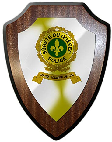 Plaque en carton Sûreté du Québec Police du Canada SQ Montreal #27090