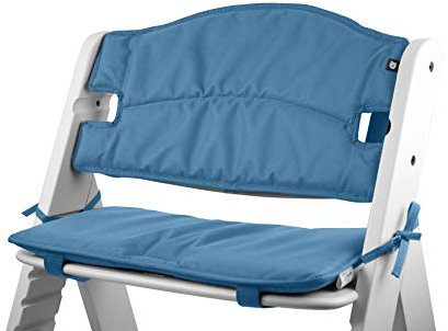 Tinydo® Hochstuhl-Sitzkissen optimal für Hauck Alpha und ähnliche Treppenhochstühle 2teilg. Set mit Memory-Schaum-Dämpfung Sitzverkleinerer-Auflage für Babystühle rutschfest pflegeleicht (Blau)