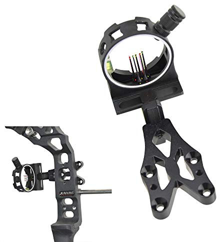 ZSHJG Bogenschießen Mikroeinstellung Bogen Visier Aluminiumlegierung Jagdvisier 5 Pin.019 '' Compoundbogen Sight für Bogensport Zubehör