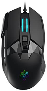 Mojo Pro Performance Silent Gaming Mouse - Souris de Jeu Filaire avec 9 Boutons programmables, y Compris la Touche Sniper (tir Rapide), 12000 DPI, 1000 Hz