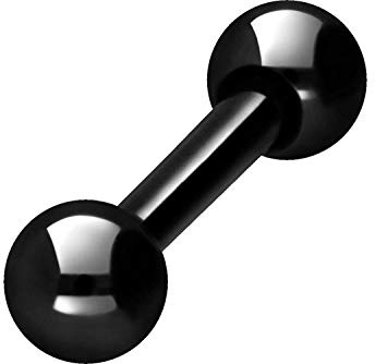 PIERCINGLINE Chirurgenstahl Barbell | 2 KUGELN | Piercing Stab Brust Intim Ohr Zunge | Größen & Farbauswahl