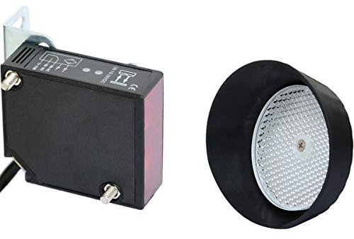Supreform IP67 Waterproof 40 Feet Range 10-30VDC Retro-Reflective Photoelectric Beam Sensor for Gate Opener, Garage Door S.
