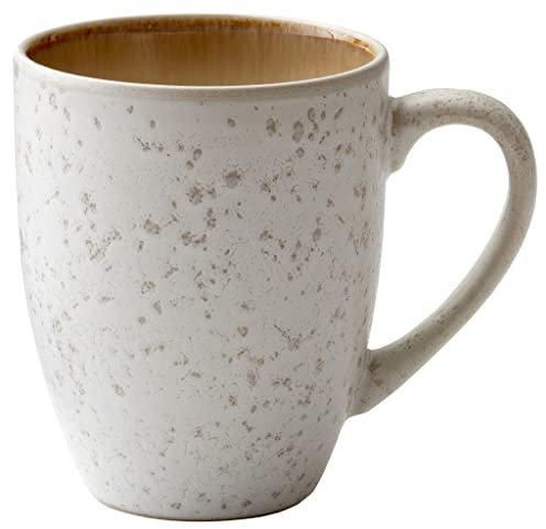 BITZ Kaffeetasse/Kaffeebecher, Tasse aus robustem Steinzeug, 30 cl, Creme/Creme