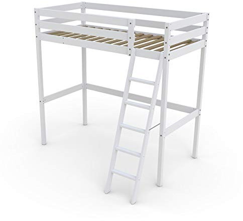 Lit mezzanine STUDIO 90x190 + 1 sommier / Blanc