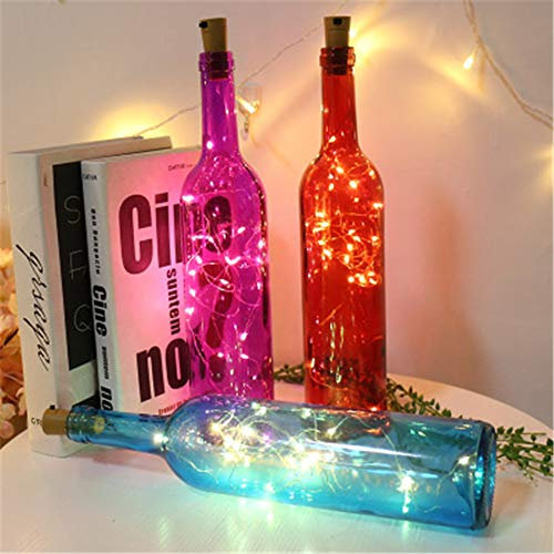 KALUO 3M 30 LED Red Color Bottle Lights (6 Pack),Copper Wire Cork Rope Lights Battery Operated for Wine Bottle,Starry String Light for Parties, Wedding, Christmas Decoration