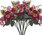Doolitt Fiori Finti per Decorazioni, 21 Teste Di Foiri Artificiali, 2 Bouquets Fiori Artificiali per Decorazioni, Matrimoni e Abitazioni, Fiore Finto per Cimitero (Rosso Rosa)