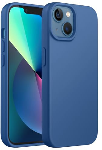 JETech Silicone Case Compatible with iPhone 13 6.1-Inch, Silky-Soft Touch Full-Body Protective Case, Shockproof Cover with Microfiber Lining (Blue Jay)