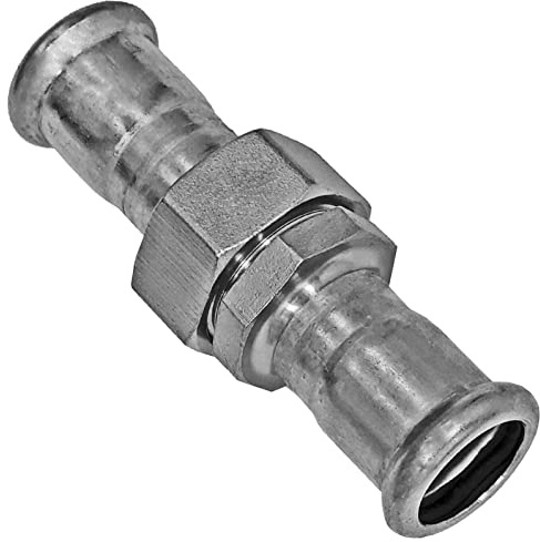 MegaHaustechnik Verschraubung 22x22 Pressfitting aus Edelstahl V4A für Rohr-Außendurchmesser 22mm zum Verpressen M-Kontur, Trinkwasser geeignet, VA INOX