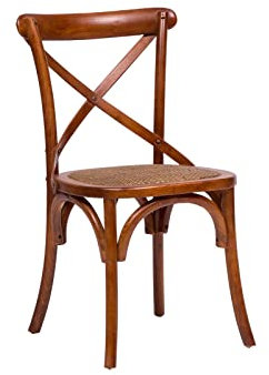 Biscottini Esszimmerstühle Holz landhausstil möbel 84x42x46 cm - Küchenstühle Holz - Rattanstühle esszimmermöbel Vintage - Bistrot Rattan Stuhl - Retro küchenmöbel - Esstisch stühle