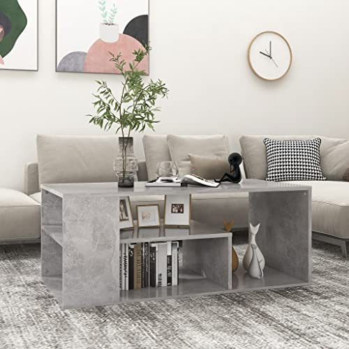 VidaXL Table basse Gris béton 100x50x40 cm Aggloméré