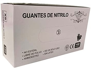 Euliz professional Guantes nitrilo negro talla M, guantes de nitrilo, caja guantes nitrilo 100 unidades, guantes negros nitrilo sin polvo y látex, desechables, guantes nitrilo XS