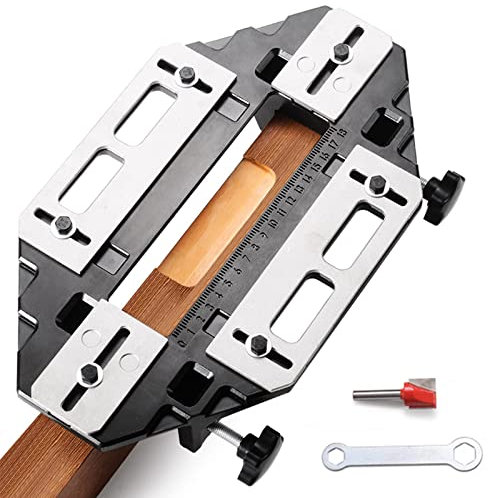 DONGSHUAI Wooden Door Hinge Jig, Aluminum Alloy Adjustable Woodworking Positioning Hole Opener, Locator Drilling Tool for Internal Door Hinges And Installation Lock Guide Slotting