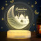 Ramadan Lichterkette LED Lampe Eid Mubarak Dekoration Muslim Tischlampe Ramazan Nachtlicht Mond Sterne Lichter Islamische Nachtlicht für Wohnzimmer Islam Muslim Festliche Partys Innen Deco(Mond)