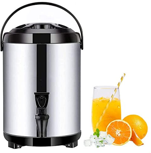 Hot Water with Faucet, Stainless Steel Catering Urn, Thermostat Water Boiler 6L/8L/10L/12L, Commercial Coffee Urn Insulated Barrel, Insulated for 10-12 Hour,Black,12L