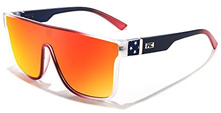 FEISEDY Sonnenbrille Herren Damen Eckig Große Brille Unisex Flat Top Schild Sonnenbrillen Verspiegelt mit UV400 Schutz B2996