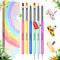 Saviland Lot de Pinceau Nail Art: 6 PCS Pinceaux Fin Liner/Dotting/Plat/Rond/Acrylique French, Outil À Ongles pour Décoration, Gel Construction Vernis à Ongles en Acrylique UV Gel 3D