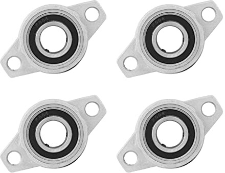 HiPicco Pillow Block Bearing, 4Pcs KPL004 Flange Mounted Pillow Bearings - Bore 20mm/0.79 ID Self Alignment Zinc Alloy Plummer Block Bearing for Diameter 20mm Linear Shaft Rod
