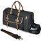 Wasserabweisend Canvas Crazy Horse Leder Reisetasche 35L Trim Unisex Handgepäck Weekender Tasche Sporttasche für Reise Wochenende Urlaub FB8151 (X-8152-Schwarz)