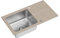 QUADRON Fregadero Beige | tamaño 78 x 43 cm | fregadero de acero inoxidable RALPH 111 Fregadero de cocina de un seno con cubeta de acero granito con sifón y tapón de rosca | con escurridor