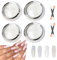 BISHENGYF White Pearl Aurora Ice Transparent Chrome Powder for Nails - 4 Boxes Metallic Mirror Effect Pigment Glazed Donut Chrome Glitter Powder