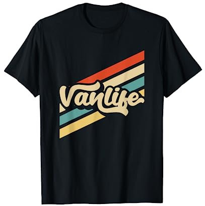 Rétro Vintage Texte Van Life Vanlife Camper Camping T-Shirt