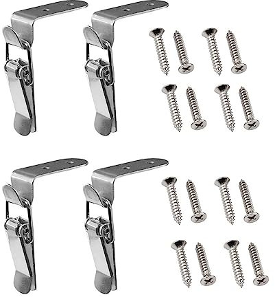 1pc/4pcs Chiusura a scatto in acciaio inossidabile 304 (con viti), Morsetto a scatto a 90 gradi, Chiusure per boccaporti per barche, Chiusura a scatto per cassapanche, Frigorifero, Scatole, Cancelli,